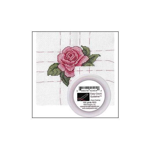 R&S DESIGNS EASYCOUNT Cross Stitch Guideline Thread 100yd Red £9.99