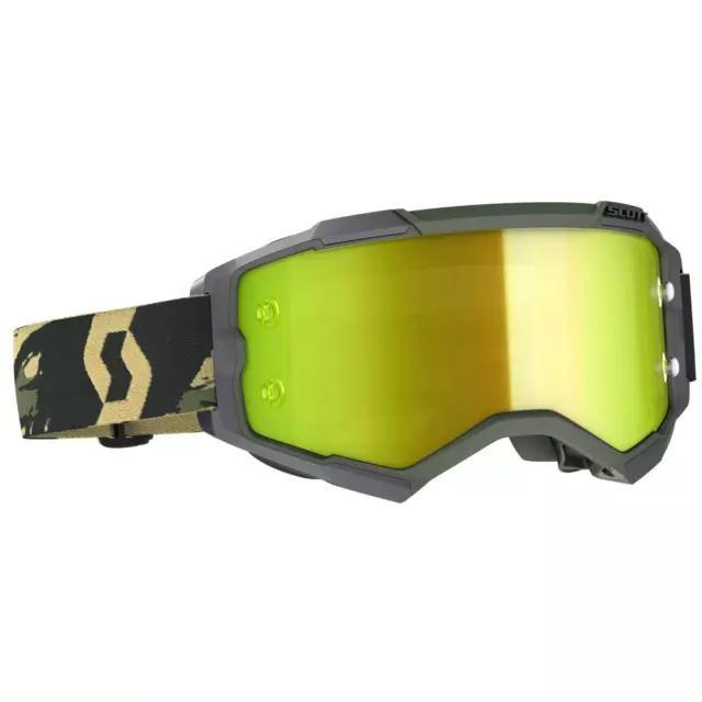 Scott Goggle Lunette Fureur Camouflage Kaki / Jaune Chrome Works de Motocross