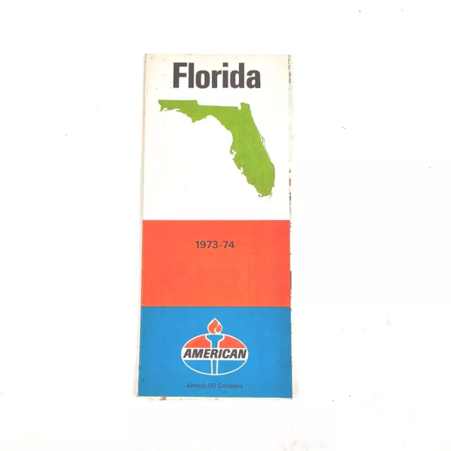 Travel Road Map American Oil Company Amoco Vintage Florida 1973-1974