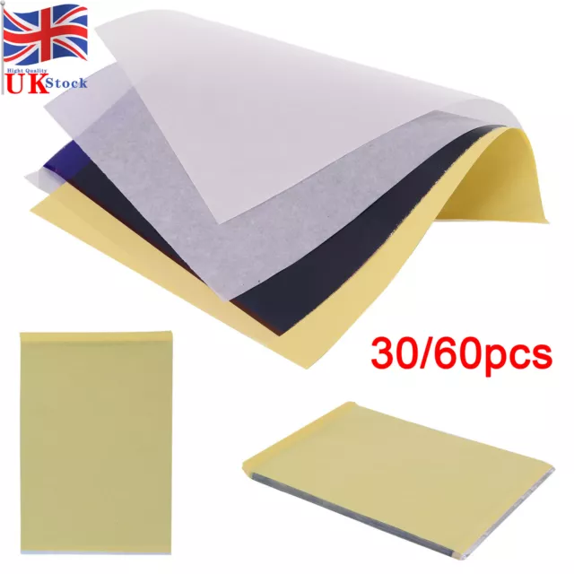 60X A4 Tattoo Thermal Carbon/Copy Stencil Transfer Paper Tracing Kit Delicate UK