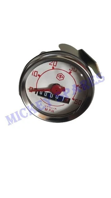 Vespa Piccolo Tachimetro 0-50M V50 V90 V100 Nuovo Rosso