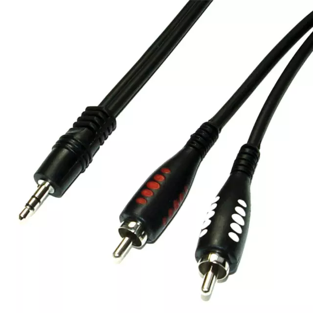 1 m Y-Kabel 3,5 mm Miniklinke stereo auf 2 Cinch-Stecker RCA/Klinke Kabel 1m