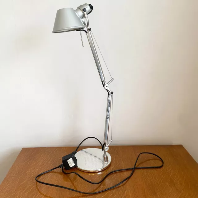 Artemide Tolomeo Micro Table Lamp Matt Aluminium Adjustable Michele de Lucchi