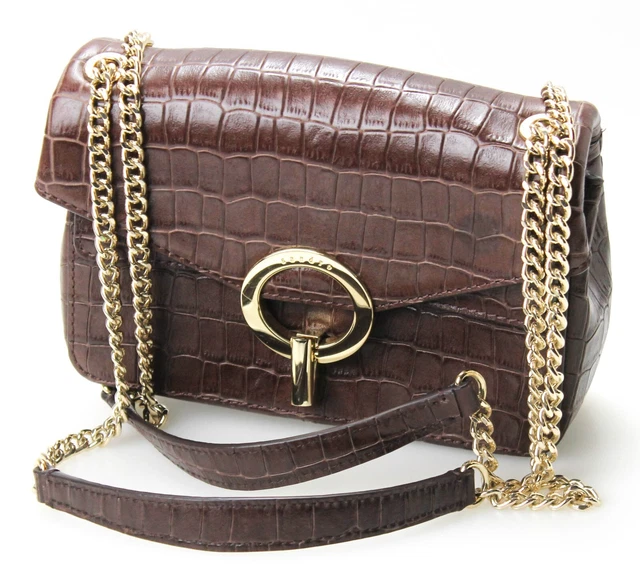 Sandro Yza Sac Femmes Taille Unique Vache Cuir Fermeture Éclair Brun Bandoulière