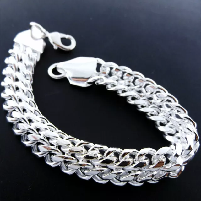 Bracelet Bangle 925 Sterling Silver Filled Ladies Art Deco Mesh Design 20cm