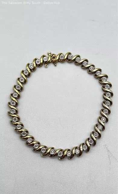 Gold Plated Sterling Silver Bracelet 7.5in - 13.4g