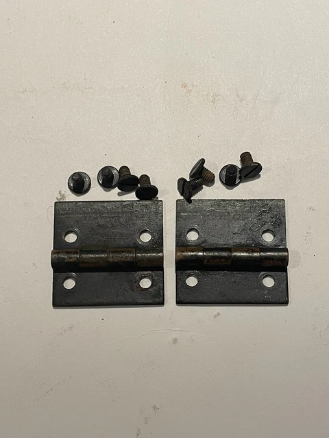 Antique National Cash Register 2 HINGES & 8 SCREWS NCR