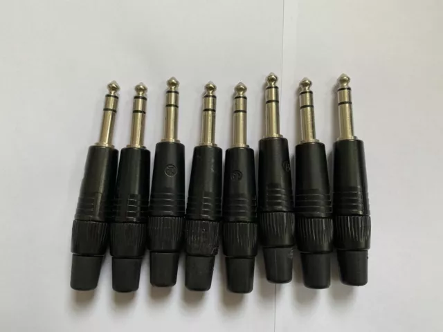 Neutrik NP3-B 1/4" Jack Connector 3-pole / Stereo / Balanced - Set of 8