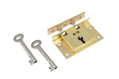 Half Mortise Lock Chest Trunk Large Box Lock Solid Brass Cabinet Lock 2 Keys