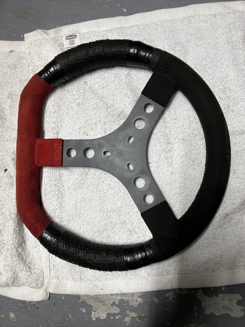 Used Margay go kart racing suede steering wheel
