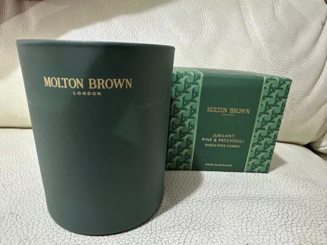 Molton Brown 180g Jubilant Pine & Patchouli Scented Single Wick Candle NEW