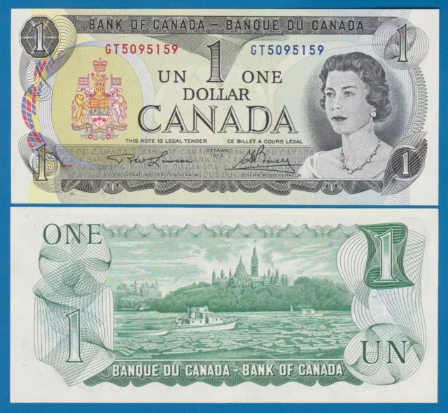 CANADA 1 Dollar P 85 1973 UNC Sign. Lawson - Bouey, Queen Elizabeth II