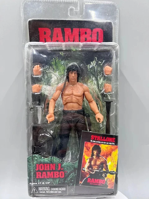 NECA FIGURINE FIRST Blood John Rambo Sylvester Stallone 18cm Originelle ...