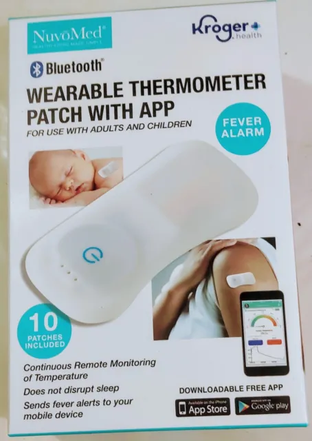 NuvoMed Wearable Bluetooth Thermometer Patch w/App & Fever Alarm-Adults & Kids!!