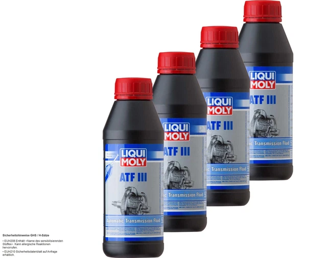 4x Liqui Moly Atf III Bidon Huile de Transmission Automatique Synthétique 500 ML