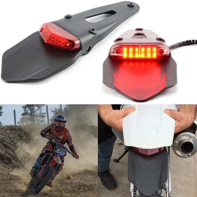 Dirt Bike Motorcycle Light 12V LED Rear Fender Brake Tail Light Off Road Enduro