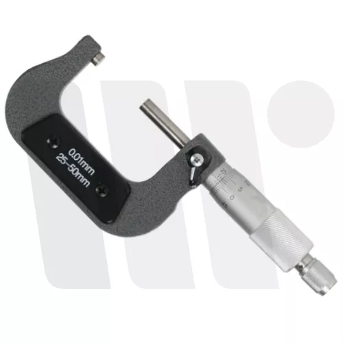 Bügelmessschraube 25-50 mm 0,01, Mikrometer in robuster Box mit Einstellzubehör 2