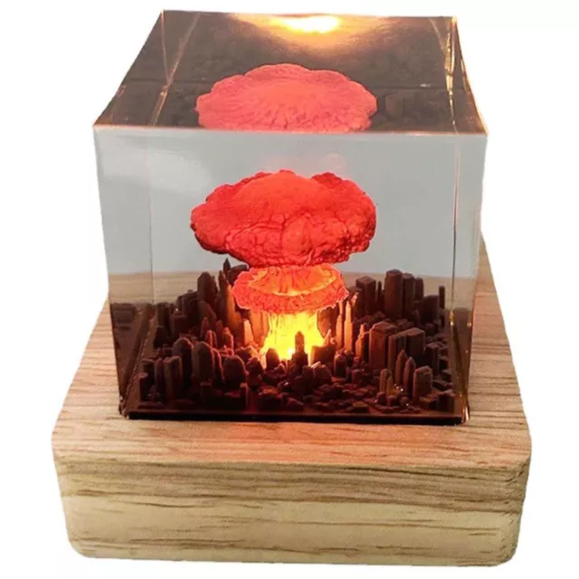 USB Novelty Nuclear Light 3D Atomic Atmosphere Lamp Resin Mushroom Cloud Light 3