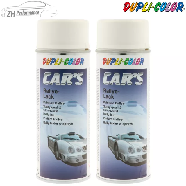 2x DUPLI COLOR CARS Rallye Lack Lackspray weiss weiß seidenmatt 400ml