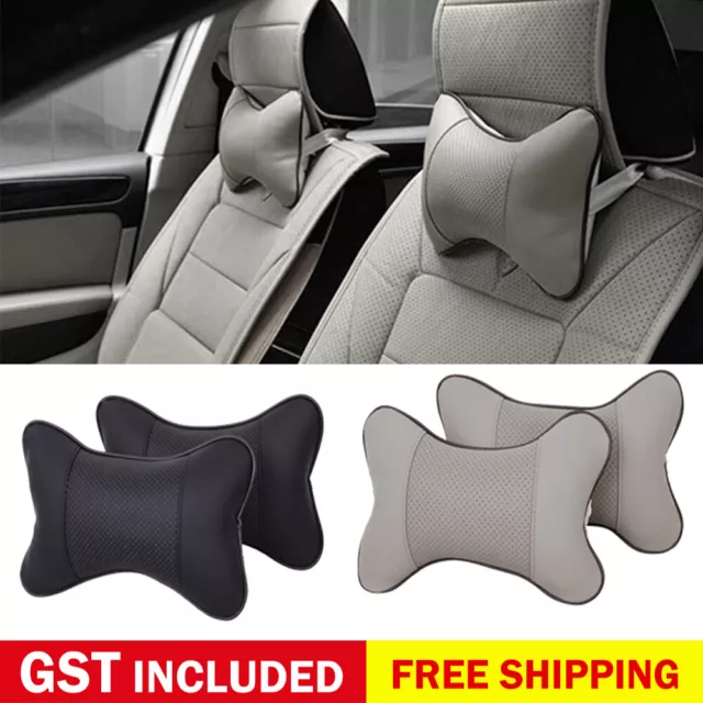 2x Car Seat Support Cushion Head Neck Rest Pad Travel Comfort Headrest Pillow