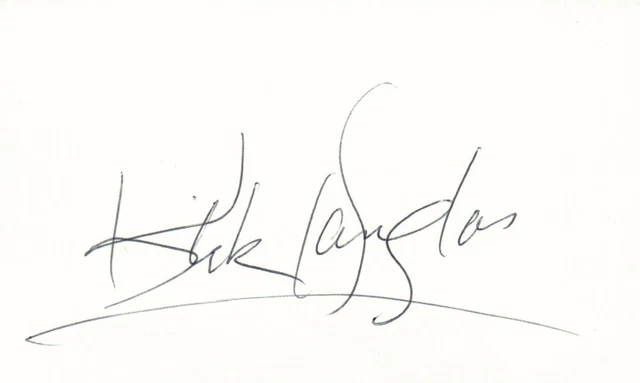 Kirk Douglas Actor Signed 3x5 Index Card with JSA COA