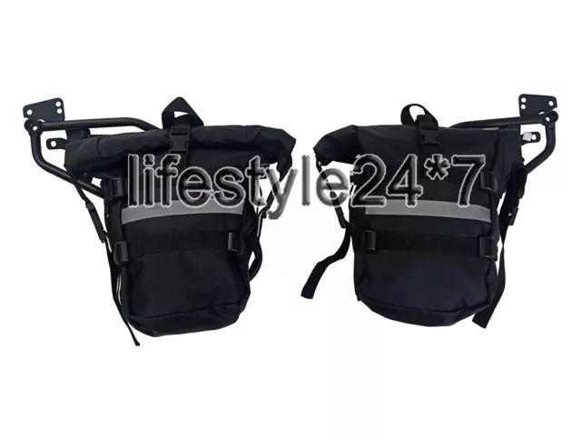 Royal Enfield "D1 Top Frame Canvas Luggage Bags Pair Black" For Himalayan 411