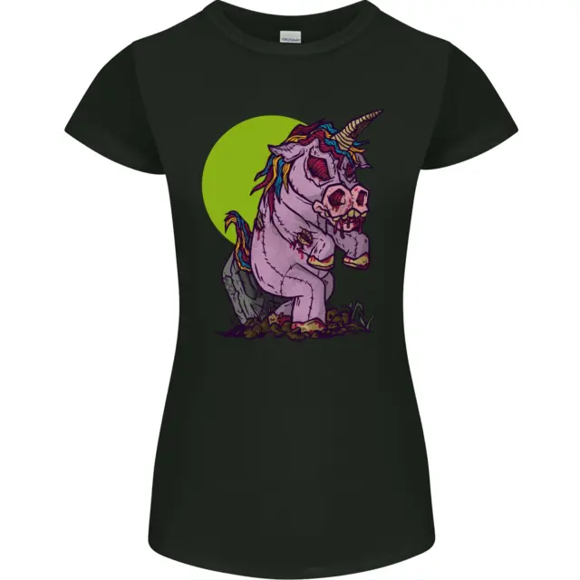 A Zombie Unicorn Funny Halloween Horror Womens Petite Cut T-Shirt