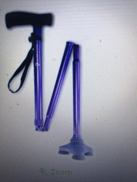 HurryCane Height Adjustable Pivoting Tri-Foot All-Terrain Walking Stick- Purple