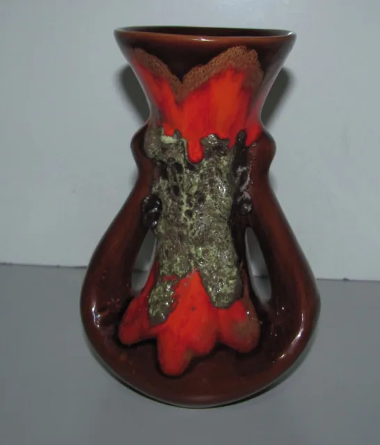 Vintage Vallauris 1960s Art Deco French Ceramic Lava Pottery Vase