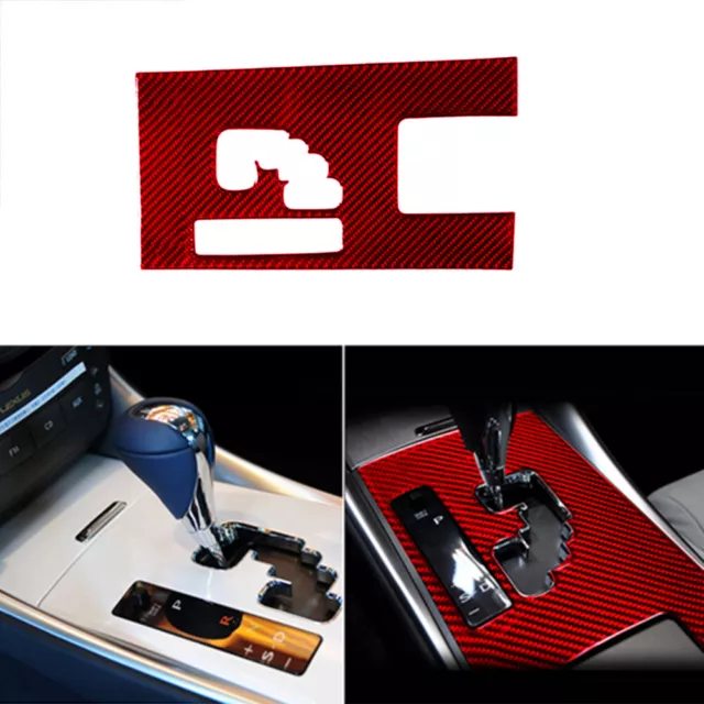 For Lexus IS250 300 350 2006-2012 Red Carbon Fiber Gear Shift Box Panel Trim
