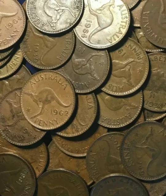 30 Australian Bulk Half Pennies pre decimal.. Various dates