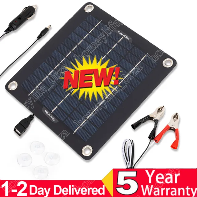 25W 12V Portable Solar Panel Trickle Charger Car Battery Maintainer for Boat RV