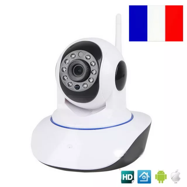 Camera de Surveillance IP Motorisée WiFi HD Sans Fil Infrarouge iPhone Android