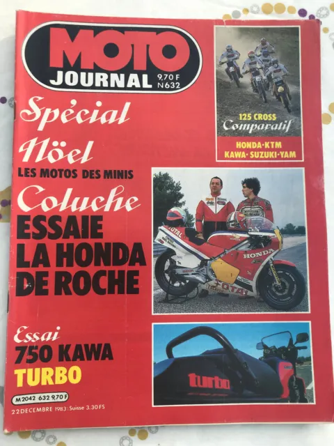 Revue Moto Journal - n°632 - 1983 - COLUCHE & Raymond ROCHE - KAWASAKI 750 TURBO