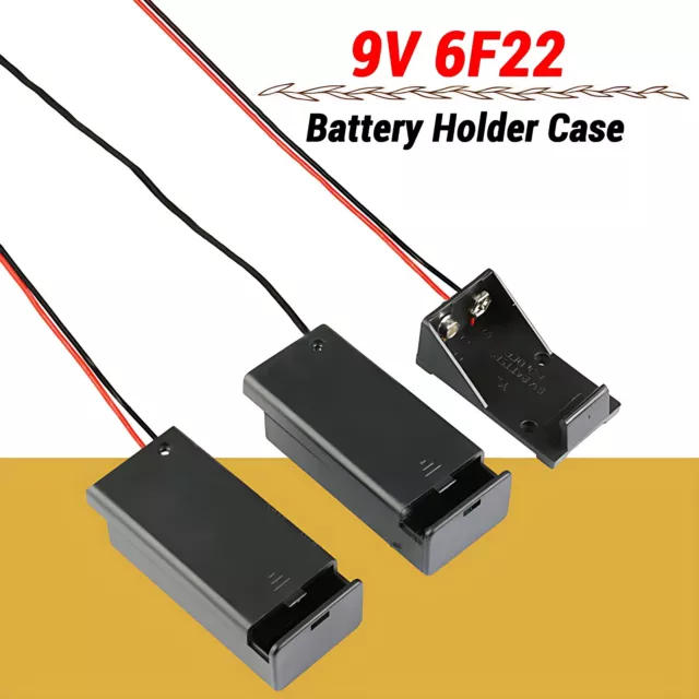 9V PP3 Battery case box Holder Connector Enclosed Switch wires project