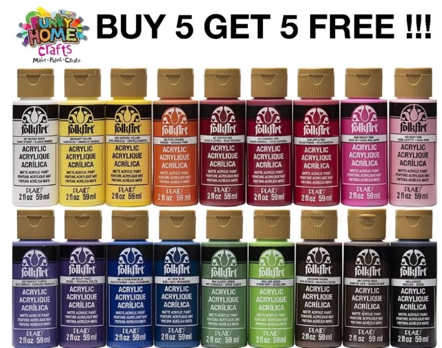 FolkArt MATTE acrylic paint 2oz 59ml bottles BUY 5 GET 5 FREE !!!