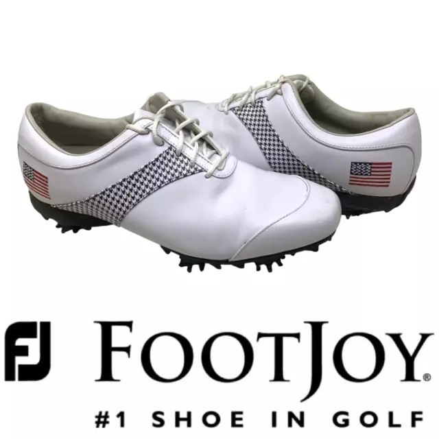 FootJoy LoPro White Leather Golf Shoes Women's Sz 42 US 10 Soft Spike