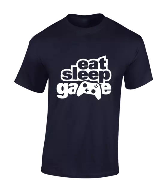 T-Shirt Da Uomo Eat Sleep Game Gaming Design Regalo Idea Pc Computer 9