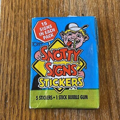 1986 Topps - Snotty Signs Stickers single Wax Pack RARE ORIGINAL UNOPENED