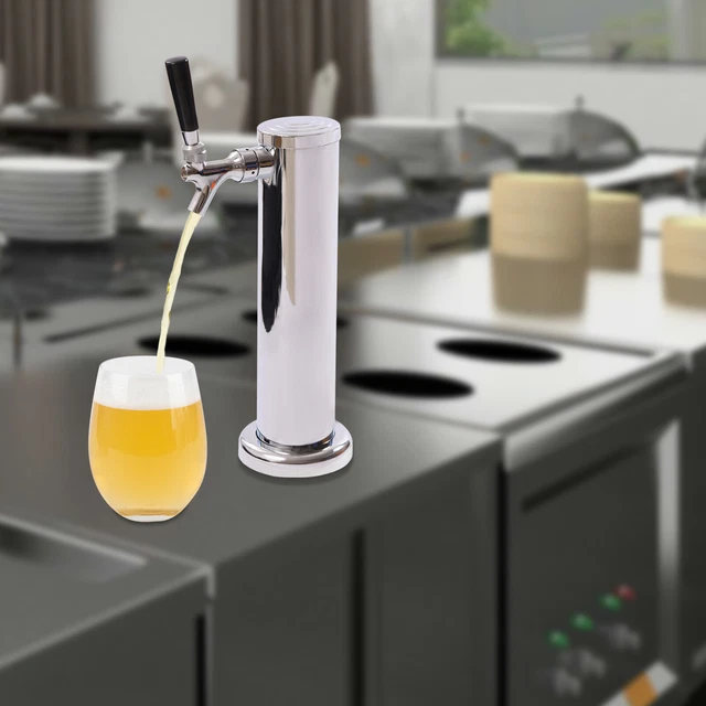 Free-standing Beer Tower Kit Wine Dispenser W/ Dual Gauge Regulator Faucet Cover