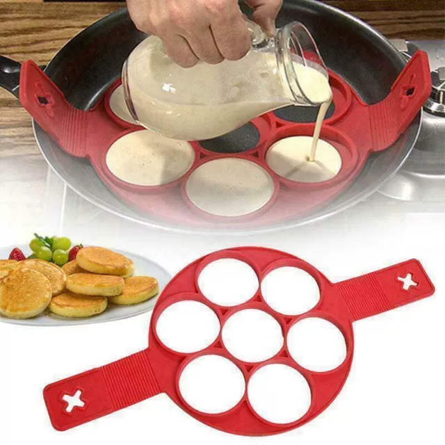 Silicone Nonstick Pancakes Maker Egg Ring Cheese Omelette Cooker Pan Flip Mould