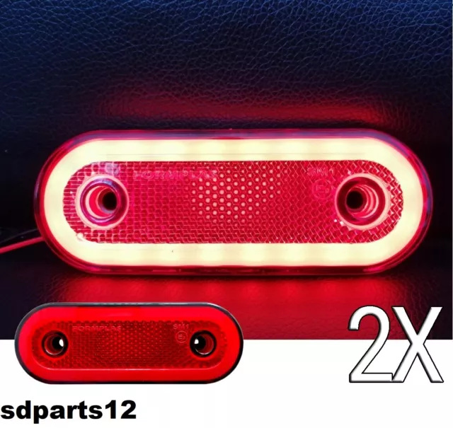 2 X Luci Ingombro Rosso Neon 12/24v Led Posteriore Per Camion Rimorchio Bus Auto