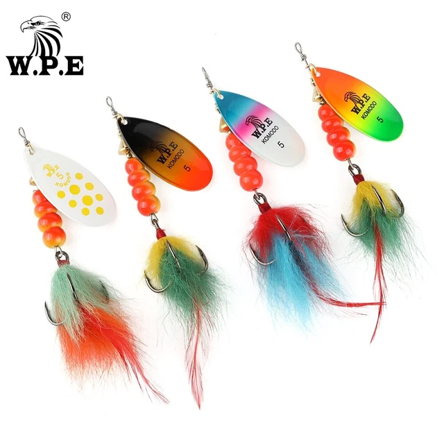 Spinner Lure 15g/22g 1pcs Hard Bait Spoon Lure Feather Treble Hook Fishing Lure