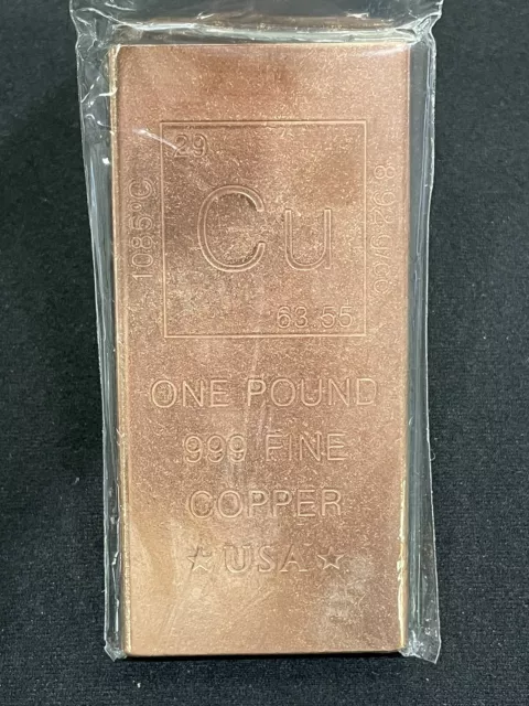 1 Lb Copper Ingot .999 Fine Copper 16 Oz Copper Bar Bullion 
