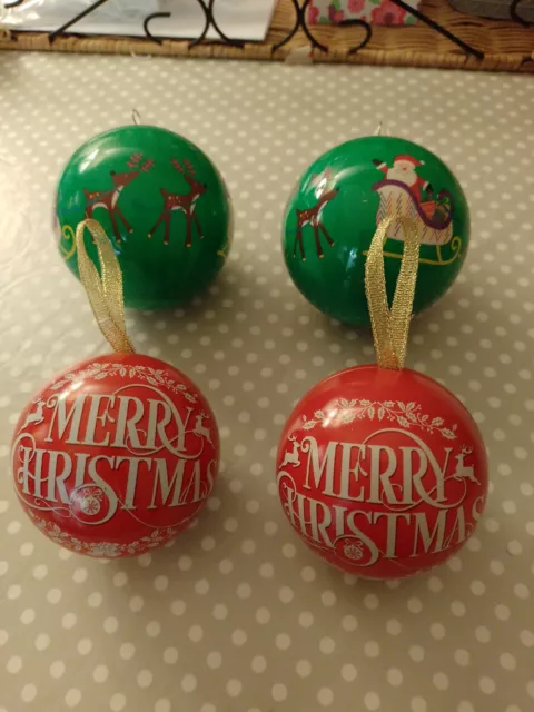4x Stunning Christmas Tree Baubles, Great Condition, Ready To Hang