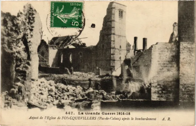 MILITARY CPA Aspect of the Church of Foncquevillers after the bombing (316501)