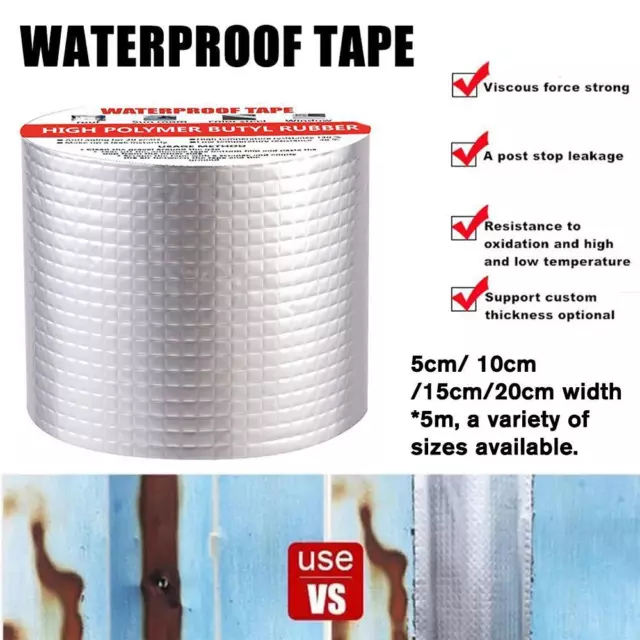 Super Strong Waterproof Tape Aluminum Foil Butyl Rubber Stop Leaks Seal Tap GX