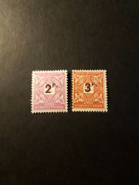 Stamp France Colony Value Ivory Tax N°17/18 New Luxury MNH 1927