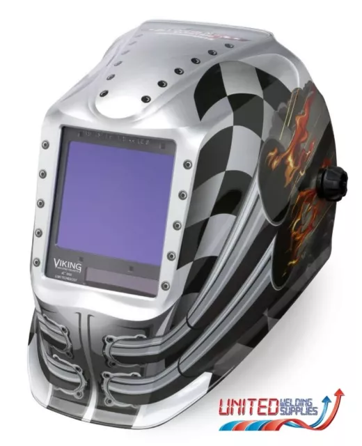 Lincoln Viking 3350 4C Motorhead Auto Darkening Welding Helmet, 3 Year Warranty