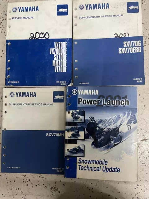 2000 2001 2002 Yamaha Snowmobile VX700E SX700F MM700F Service Shop Manual Set